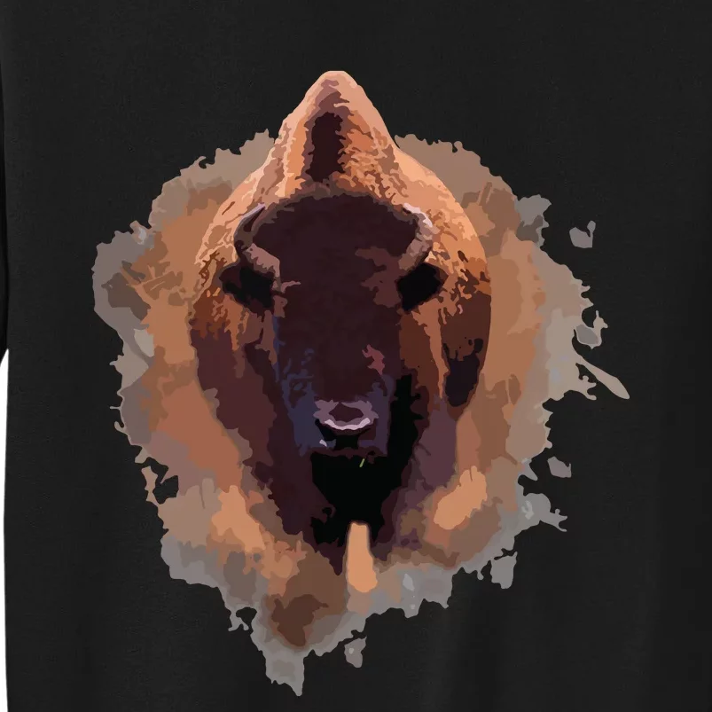 Bison Buffalo Cattle Design Illustration Gift Sweatshirt