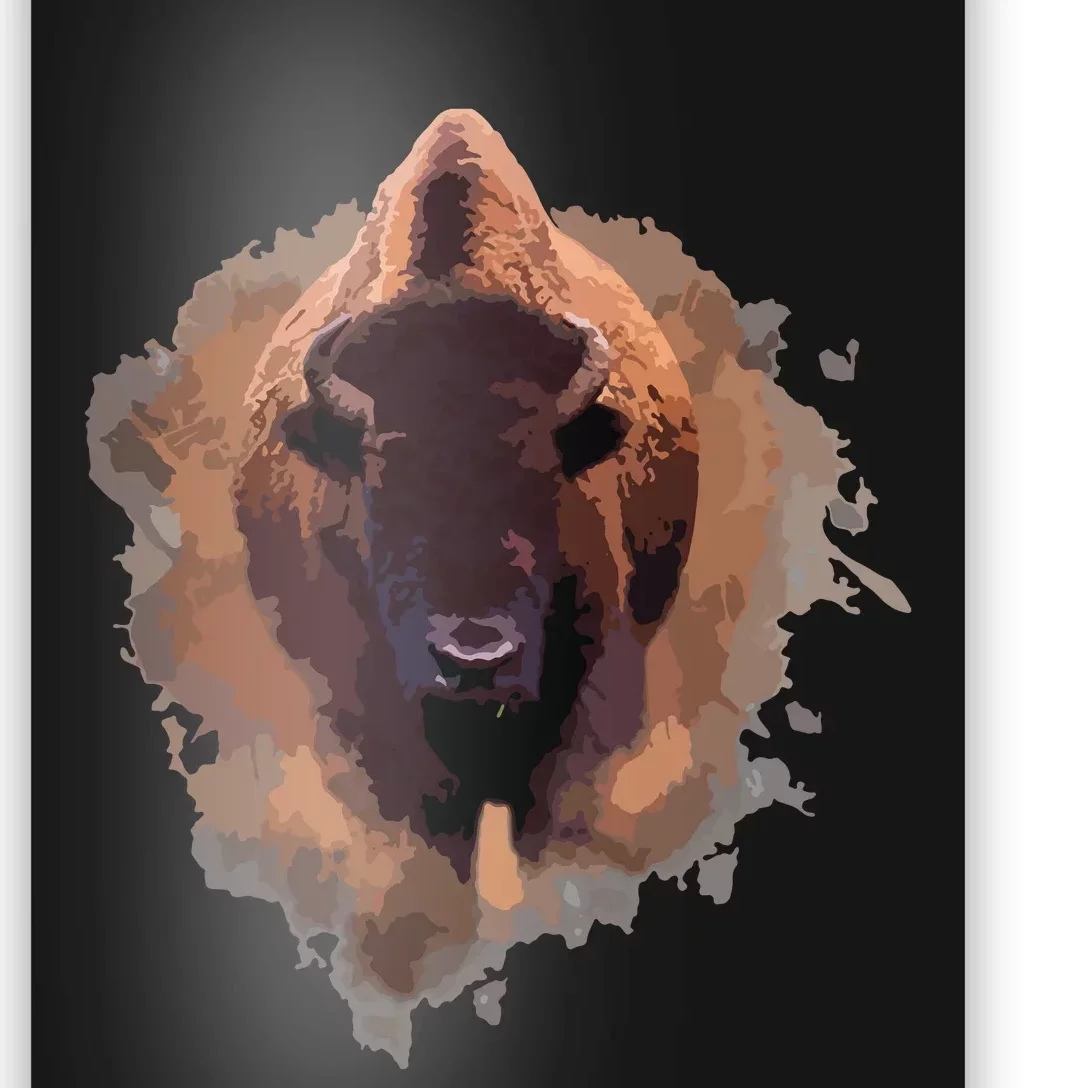 Bison Buffalo Cattle Design Illustration Gift Poster