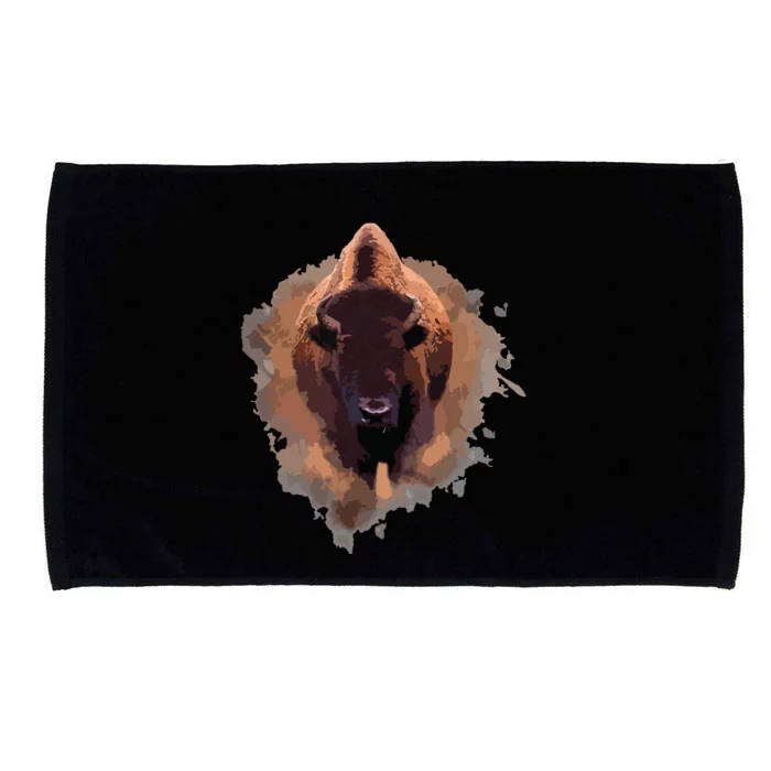 Bison Buffalo Cattle Design Illustration Gift Microfiber Hand Towel