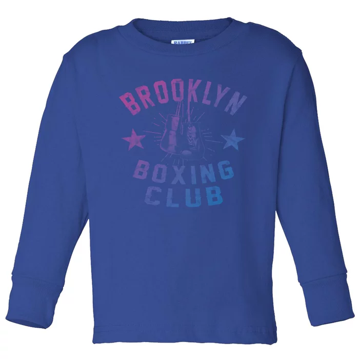 Brooklyn Boxing Club Vintage Distressed Boxing Gift Toddler Long Sleeve Shirt