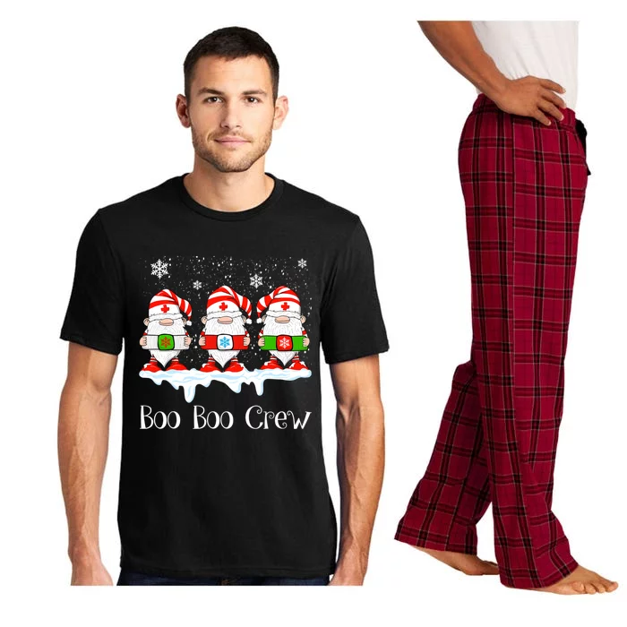 Boo Boo Crew Nurse Christmas Cute Garden Gnomes Nursing Xmas Gift Pajama Set