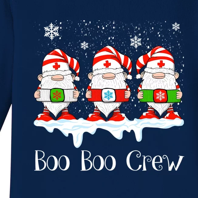 Boo Boo Crew Nurse Christmas Cute Garden Gnomes Nursing Xmas Gift Baby Long Sleeve Bodysuit