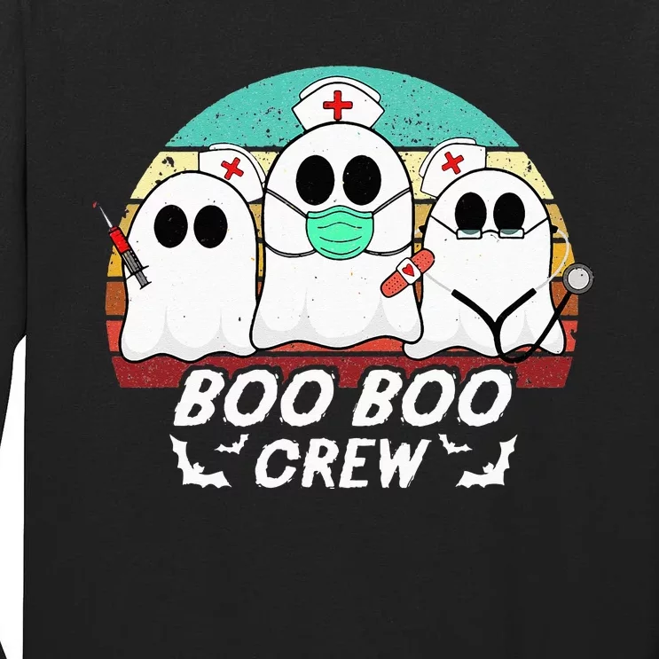 Boo Boo Crew Funny Nurse Halloween Ghost Costume RN Vintage Tall Long Sleeve T-Shirt