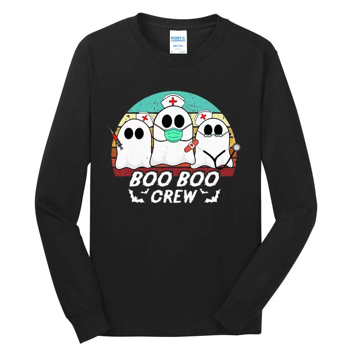 Boo Boo Crew Funny Nurse Halloween Ghost Costume RN Vintage Tall Long Sleeve T-Shirt