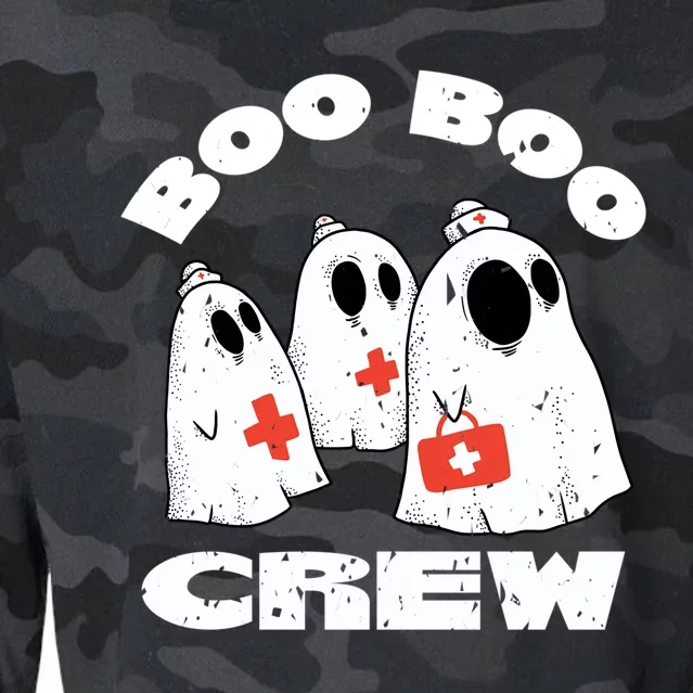 Boo Boo Crew Nurse Ghost Funny Halloween Costume Funny Gift Cropped Pullover Crew