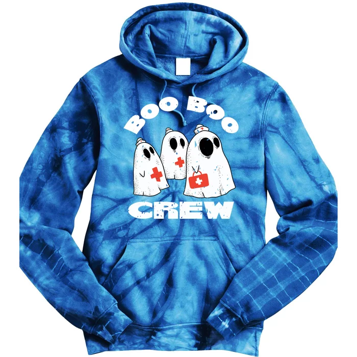 Boo Boo Crew Nurse Ghost Funny Halloween Costume Funny Gift Tie Dye Hoodie