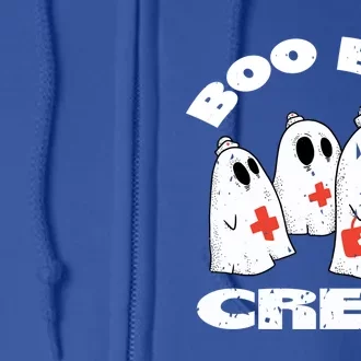 Boo Boo Crew Nurse Ghost Funny Halloween Costume Funny Gift Full Zip Hoodie