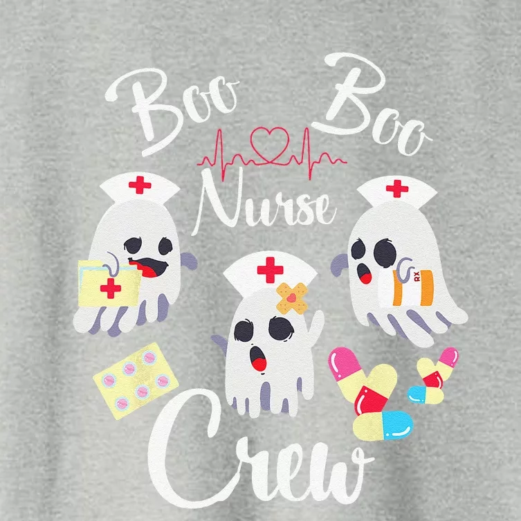 Boo Boo Crew Nurse Ghost Costume Funny Halloween Gift Women's Crop Top Tee