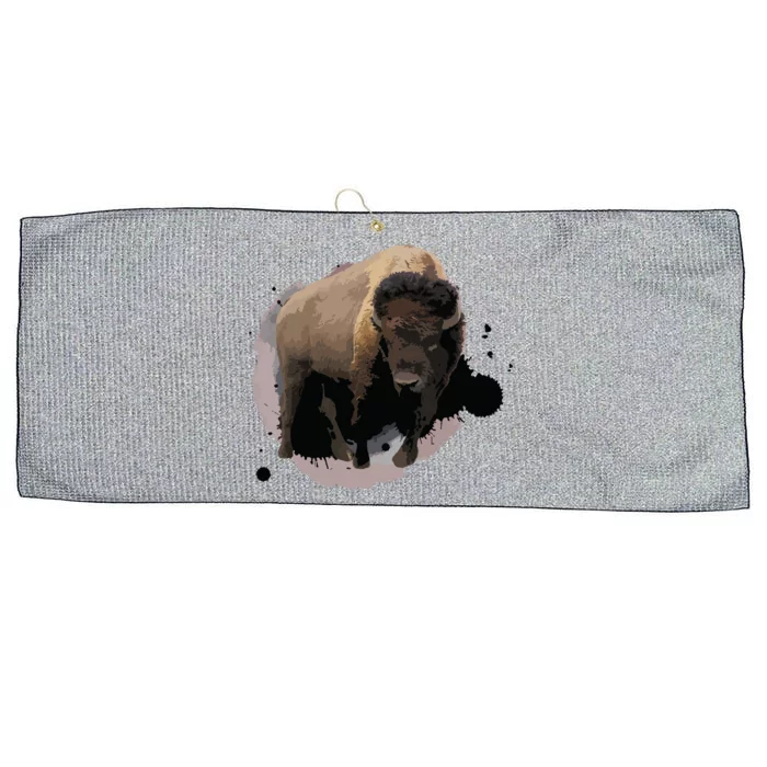 Bison Buffalo Cattle Design Illustration Gift Large Microfiber Waffle Golf Towel