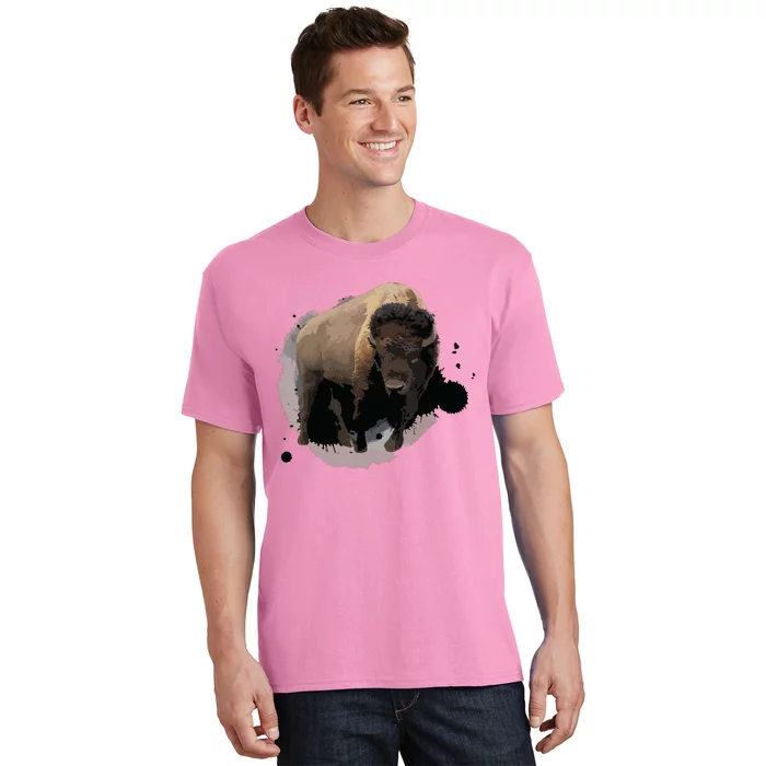 Bison Buffalo Cattle Design Illustration Gift T-Shirt