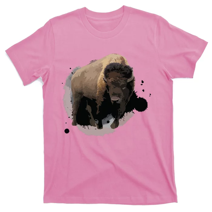 Bison Buffalo Cattle Design Illustration Gift T-Shirt