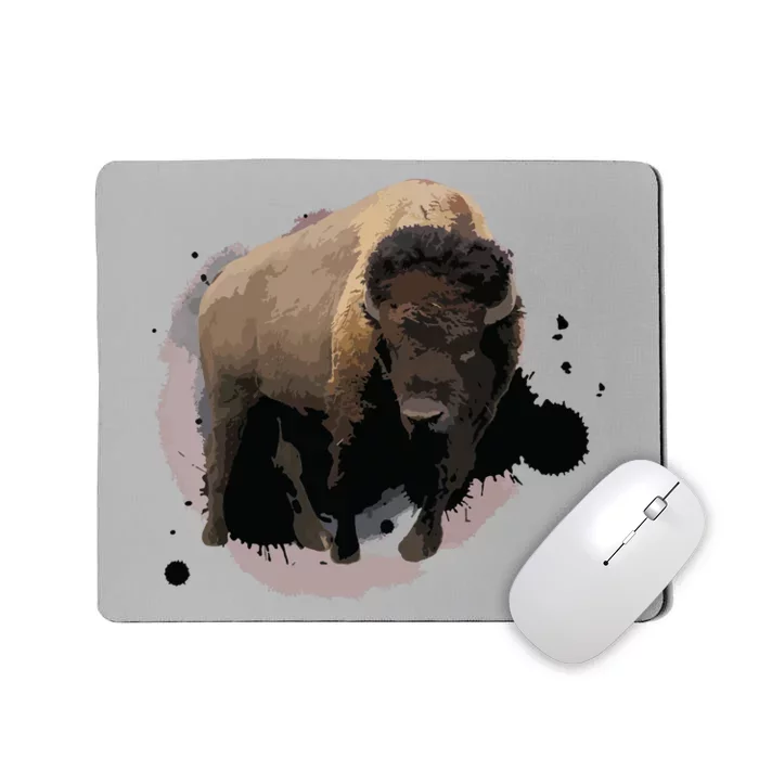 Bison Buffalo Cattle Design Illustration Gift Mousepad