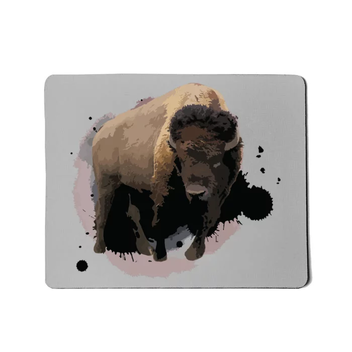 Bison Buffalo Cattle Design Illustration Gift Mousepad