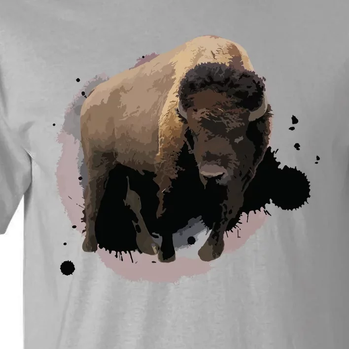 Bison Buffalo Cattle Design Illustration Gift Tall T-Shirt