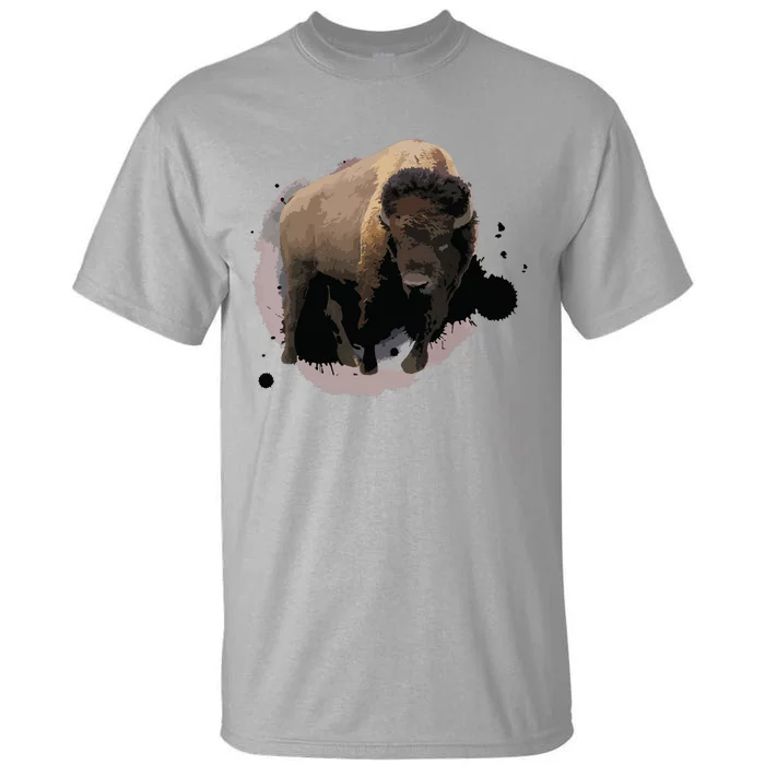 Bison Buffalo Cattle Design Illustration Gift Tall T-Shirt