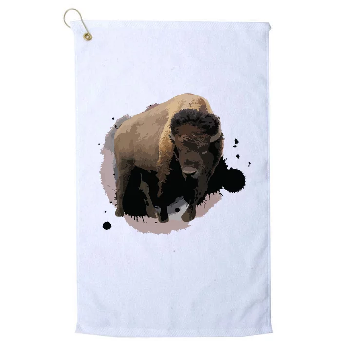 Bison Buffalo Cattle Design Illustration Gift Platinum Collection Golf Towel