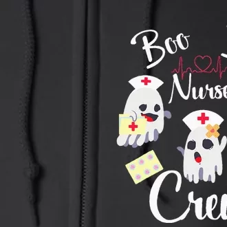 Boo Boo Crew Nurse Ghost Costume Funny Halloween Gift Full Zip Hoodie