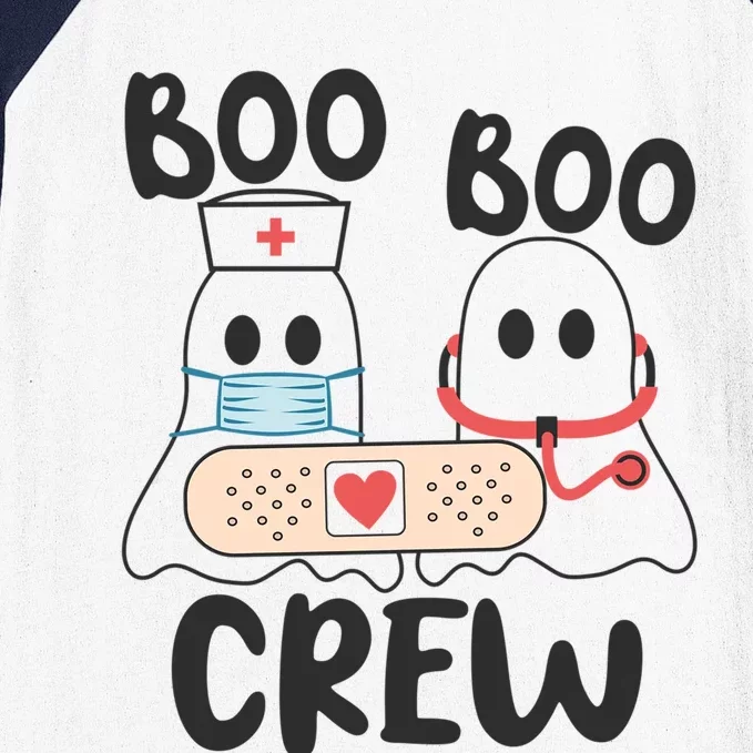 Boo Boo Crew Nurse Nursing Halloween Cute Ghost Gift Baseball Sleeve Shirt