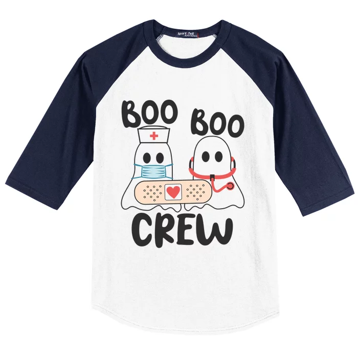 Boo Boo Crew Nurse Nursing Halloween Cute Ghost Gift Baseball Sleeve Shirt