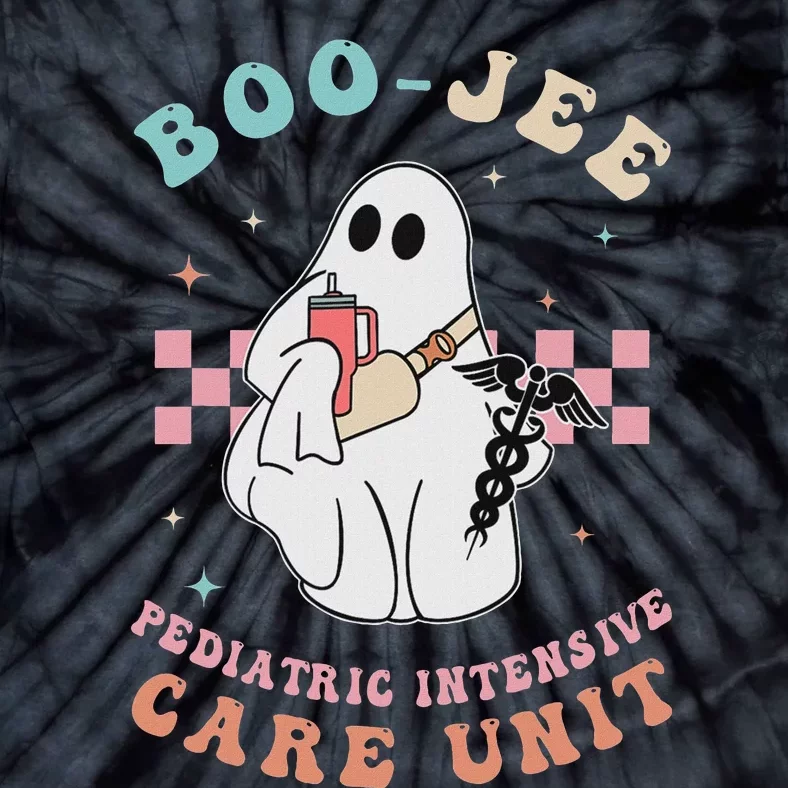 Boo Boo Crew Pediatric Intensive Care Picu Halloween Nurse Tie-Dye T-Shirt