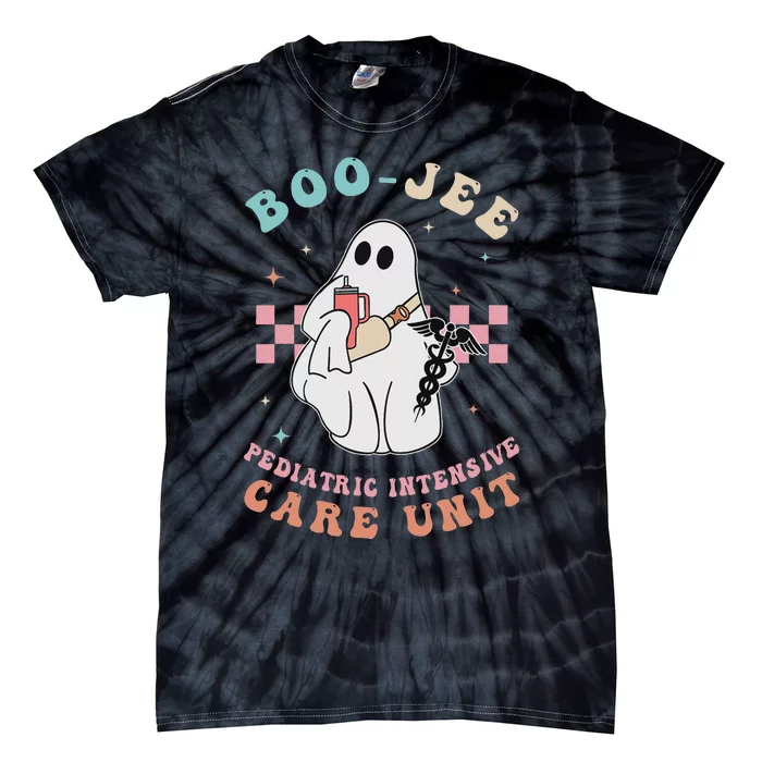 Boo Boo Crew Pediatric Intensive Care Picu Halloween Nurse Tie-Dye T-Shirt