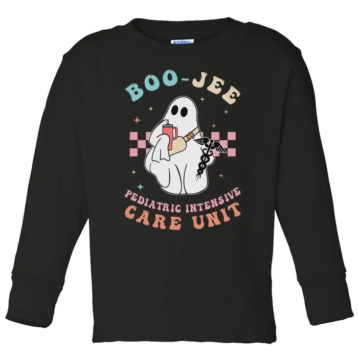 Boo Boo Crew Pediatric Intensive Care Picu Halloween Nurse Toddler Long Sleeve Shirt