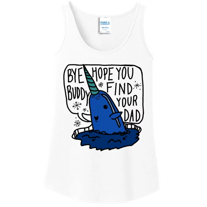 Bye Buddy Christmas Elf Bye Narwhal Funny Santa Xmas Ladies Essential Tank