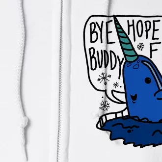 Bye Buddy Christmas Elf Bye Narwhal Funny Santa Xmas Full Zip Hoodie