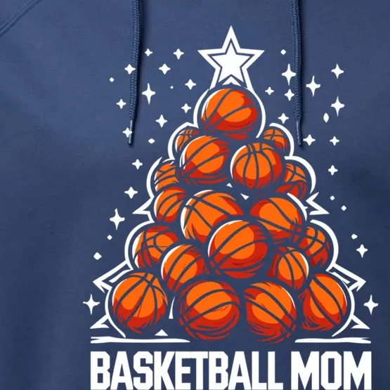 Basketball Balls Christmas Tree Funny Basketball Mom Xmas Gift Performance Fleece Hoodie