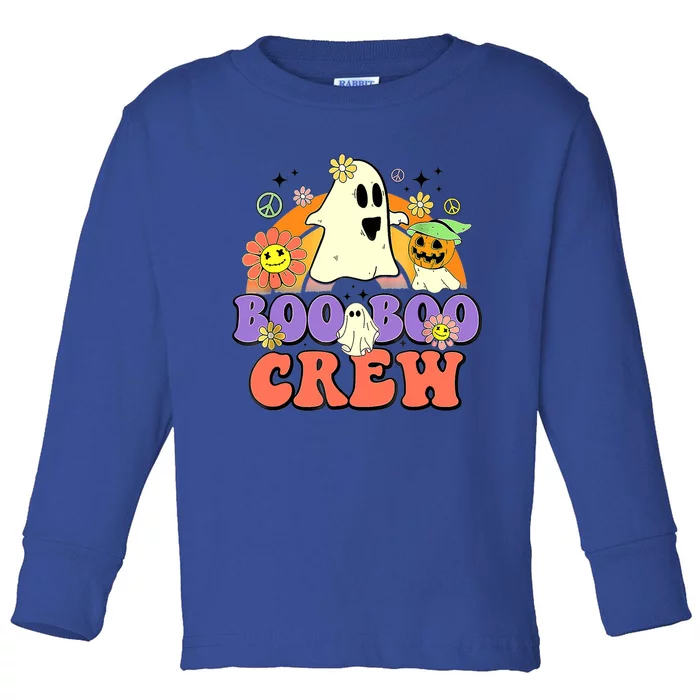 Boo Boo Crew Groovy Boo Squad Halloween Spooky Costume Funny Gift Toddler Long Sleeve Shirt