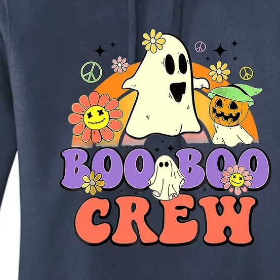 Boo Boo Crew Groovy Boo Squad Halloween Spooky Costume Funny Gift Women's Pullover Hoodie