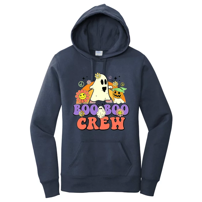 Boo Boo Crew Groovy Boo Squad Halloween Spooky Costume Funny Gift Women's Pullover Hoodie