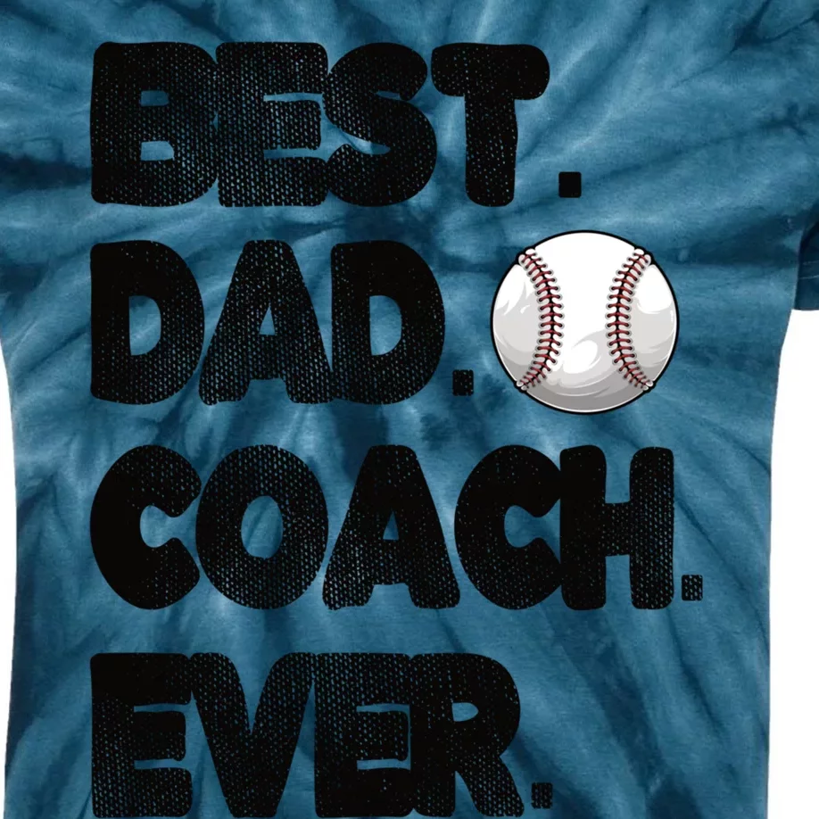 Best Baseball Coach Dad Baseball Coach Father Gift Kids Tie-Dye T-Shirt