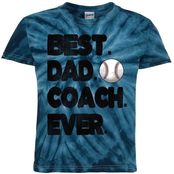 Best Baseball Coach Dad Baseball Coach Father Gift Kids Tie-Dye T-Shirt