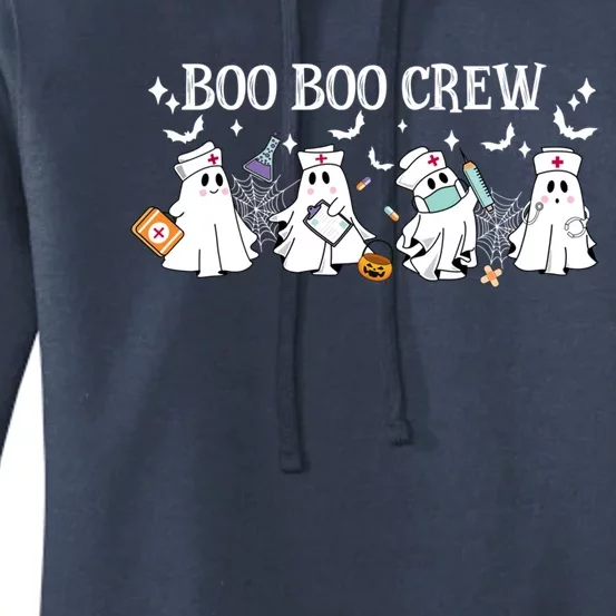 Boo Boo Crew Nurse Ghost Funny Halloween Gift Women's Pullover Hoodie