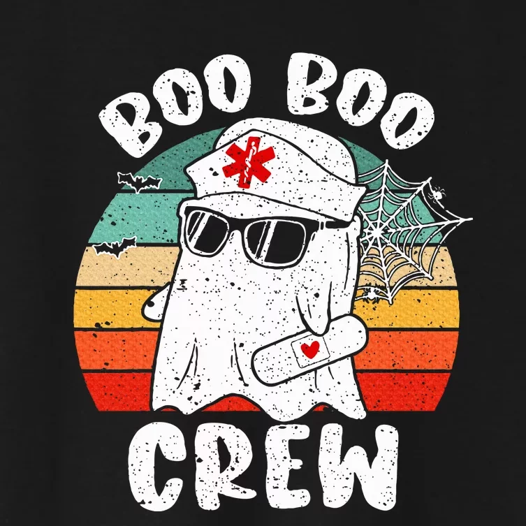 Boo boo Crew Nurse Halloween Ghost Costume Women's Crop Top Tee