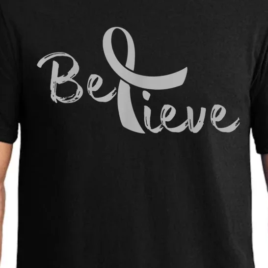 Believe Brain Cancer Brain Cancer Support Pajama Set