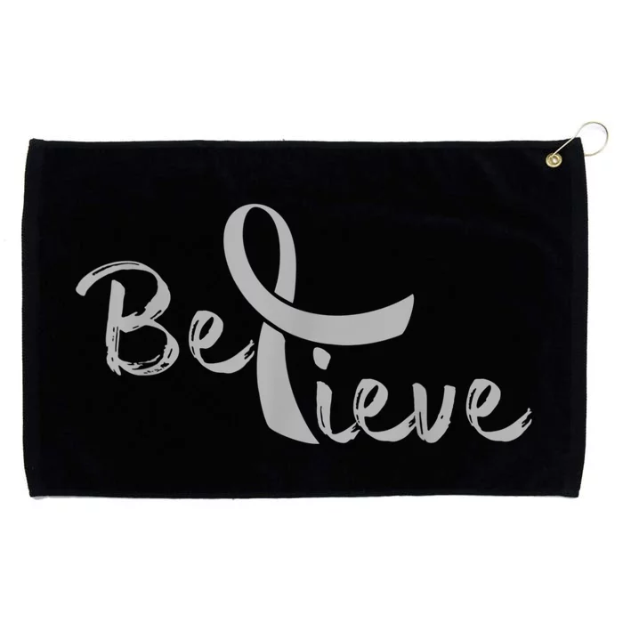 Believe Brain Cancer Brain Cancer Support Grommeted Golf Towel