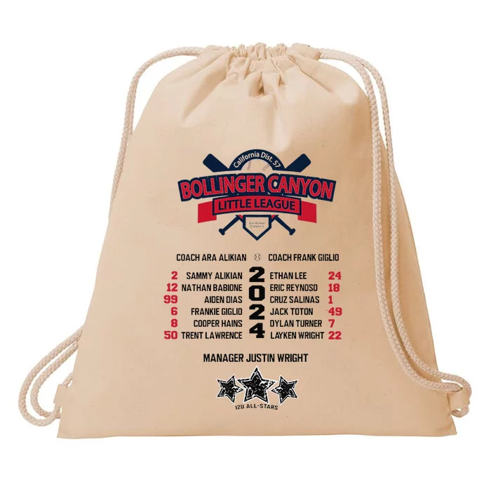 Bcll Bollinger Canyon 12u 2024 Roster Premium Drawstring Bag