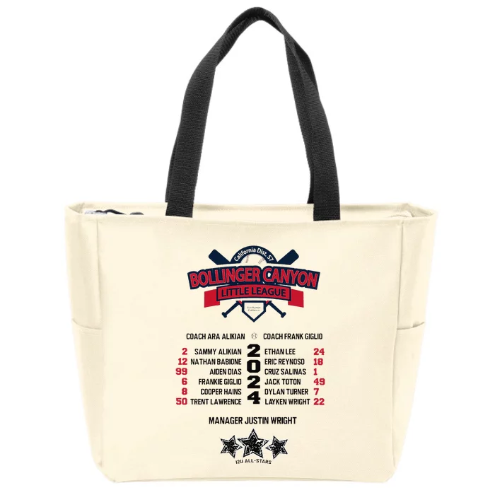 Bcll Bollinger Canyon 12u 2024 Roster Premium Zip Tote Bag