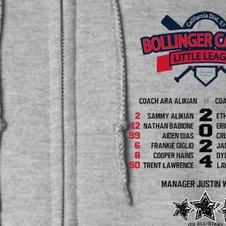 Bcll Bollinger Canyon 12u 2024 Roster Premium Full Zip Hoodie