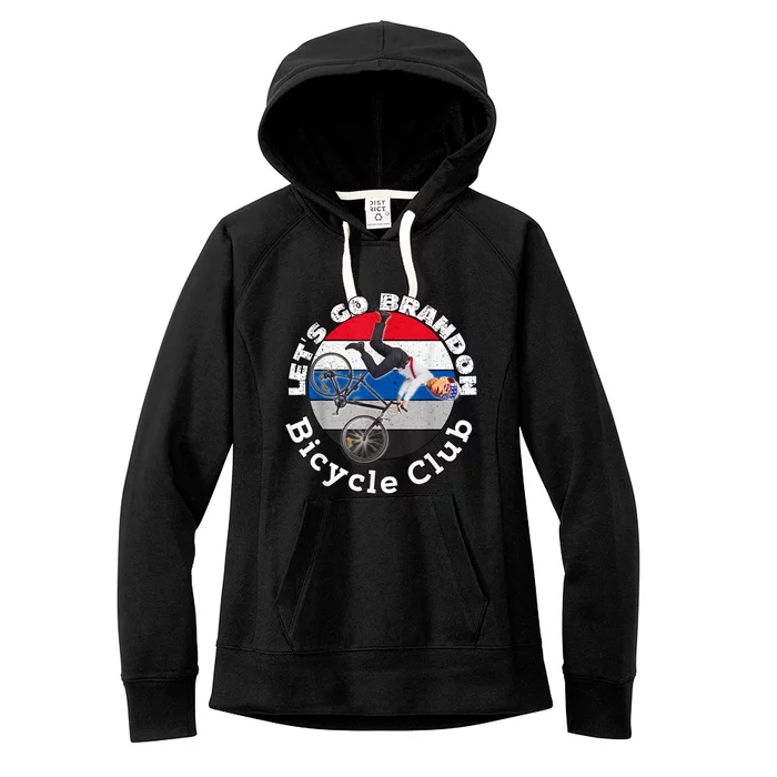 Biden Bicycle Crash Bike Wreck RIDIN With Biden Pro Trump Women's Fleece Hoodie