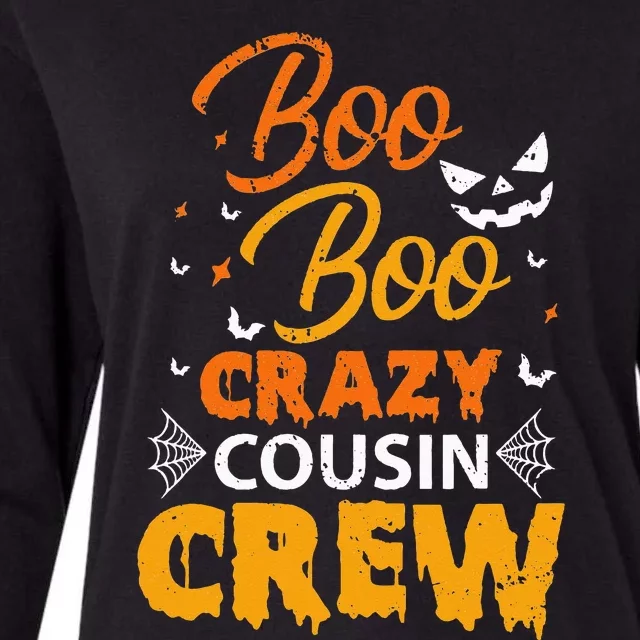 Boo Boo Crazy Cousin Crew Halloween Family Member Cousins Womens Cotton Relaxed Long Sleeve T-Shirt