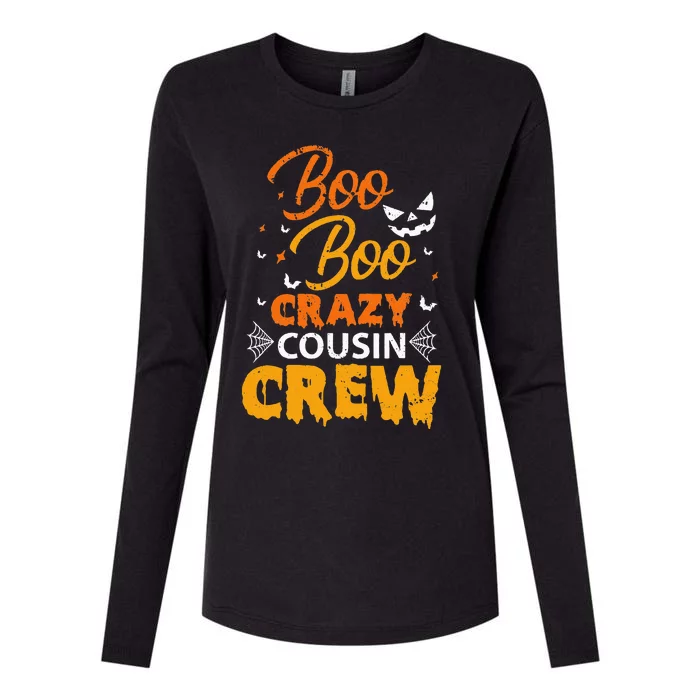 Boo Boo Crazy Cousin Crew Halloween Family Member Cousins Womens Cotton Relaxed Long Sleeve T-Shirt