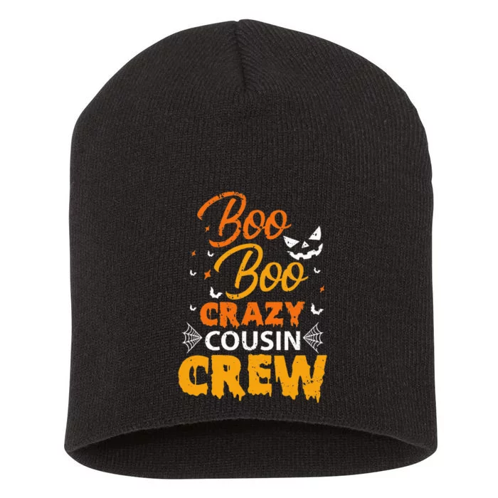 Boo Boo Crazy Cousin Crew Halloween Family Member Cousins Short Acrylic Beanie