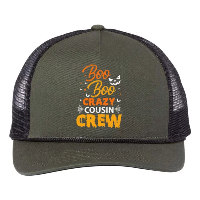 Boo Boo Crazy Cousin Crew Halloween Family Member Cousins Retro Rope Trucker Hat Cap