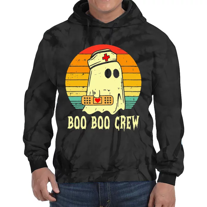 Boo Boo Crew Nurse Halloween Funny Hilarious Sarcastic Tie Dye Hoodie