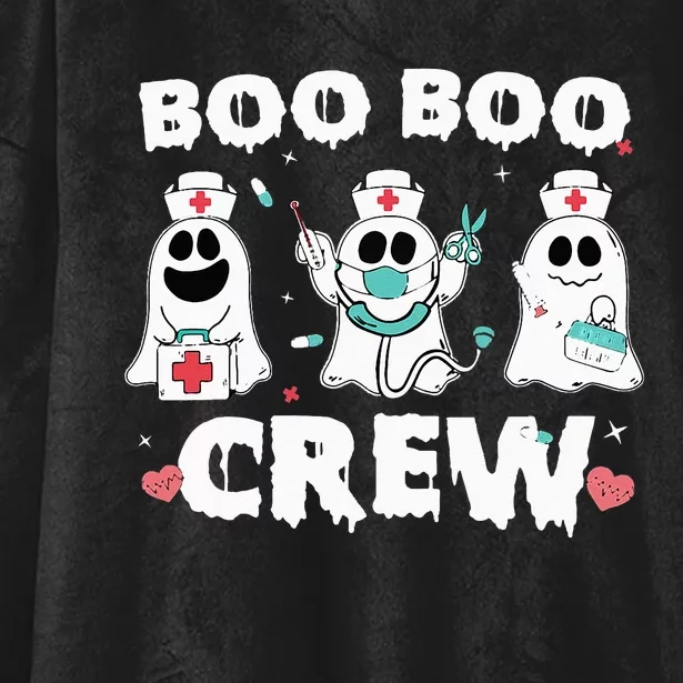 boo boo crew nurse halloween cute ghost costume matching Hooded Wearable Blanket