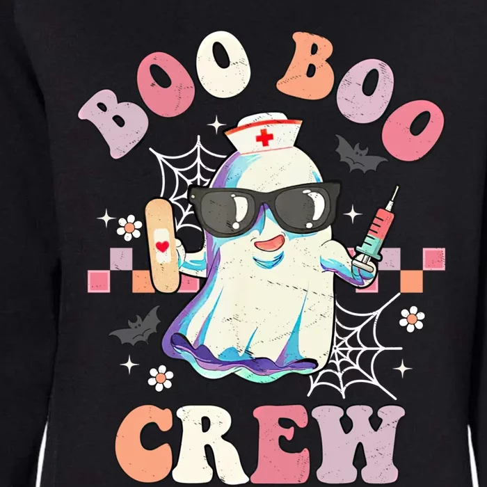 Boo Boo Crew Nurse Halloween Ghost Groovy Retro Matching Gift Womens California Wash Sweatshirt