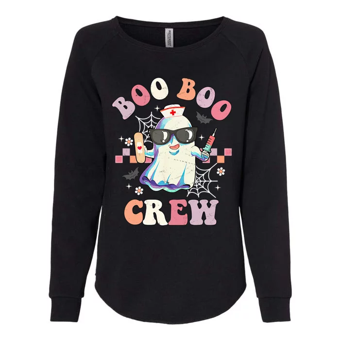 Boo Boo Crew Nurse Halloween Ghost Groovy Retro Matching Gift Womens California Wash Sweatshirt